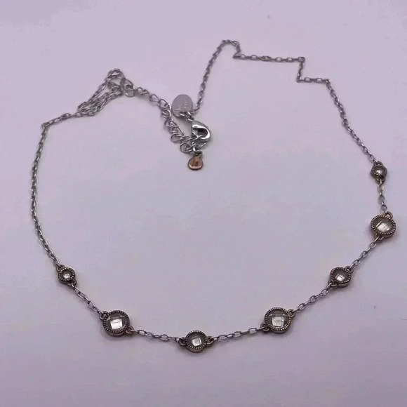 Lia Sophia Silver and Rose Gold Rhinestone necklace - Picture 2 of 5